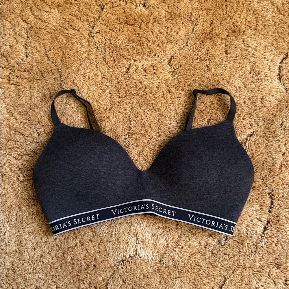 Victoria's Secret Charcoal Bra with Logo Band Size 36D